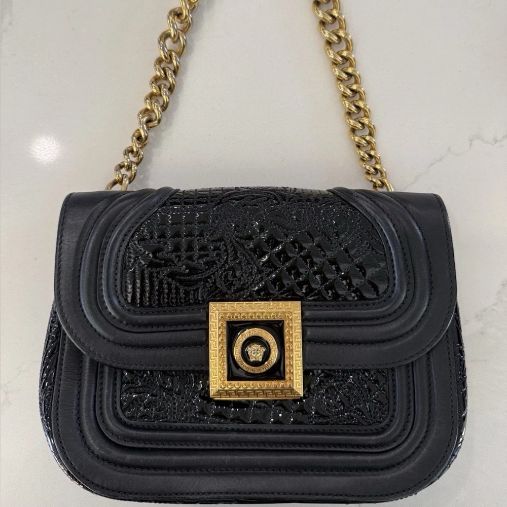 Authentic Gianni Versace Vanitas Barocco Quilted Medusa Chain Bag
